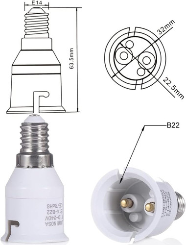 E14 b22 lamp - to, holder