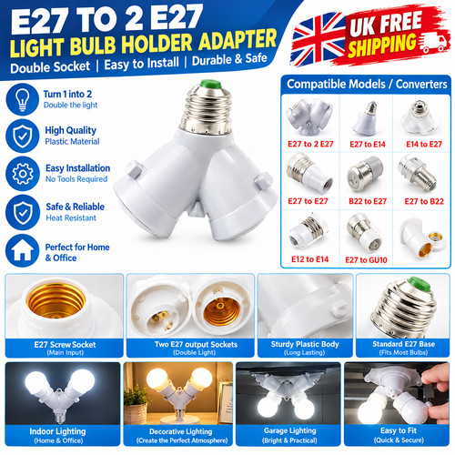 B22 e27 light bulb adapter - b22, to